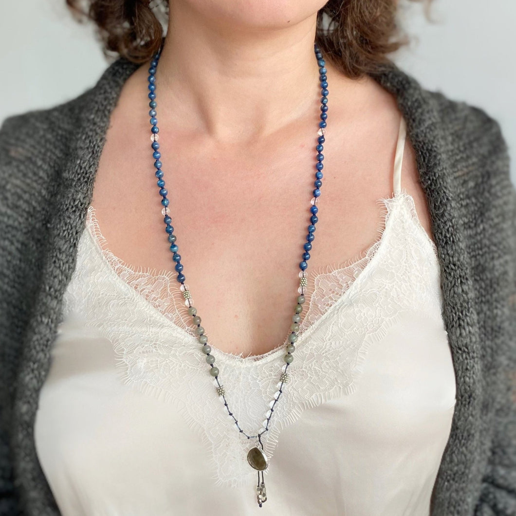 INNER PEACE Mala | Kyanit, Bergkristall & Labradorit